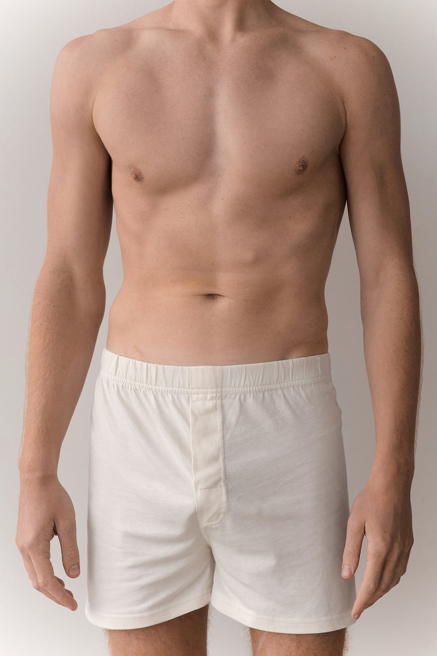 boxer shorts de algodon organico para hombre color hueso detalle elastico 