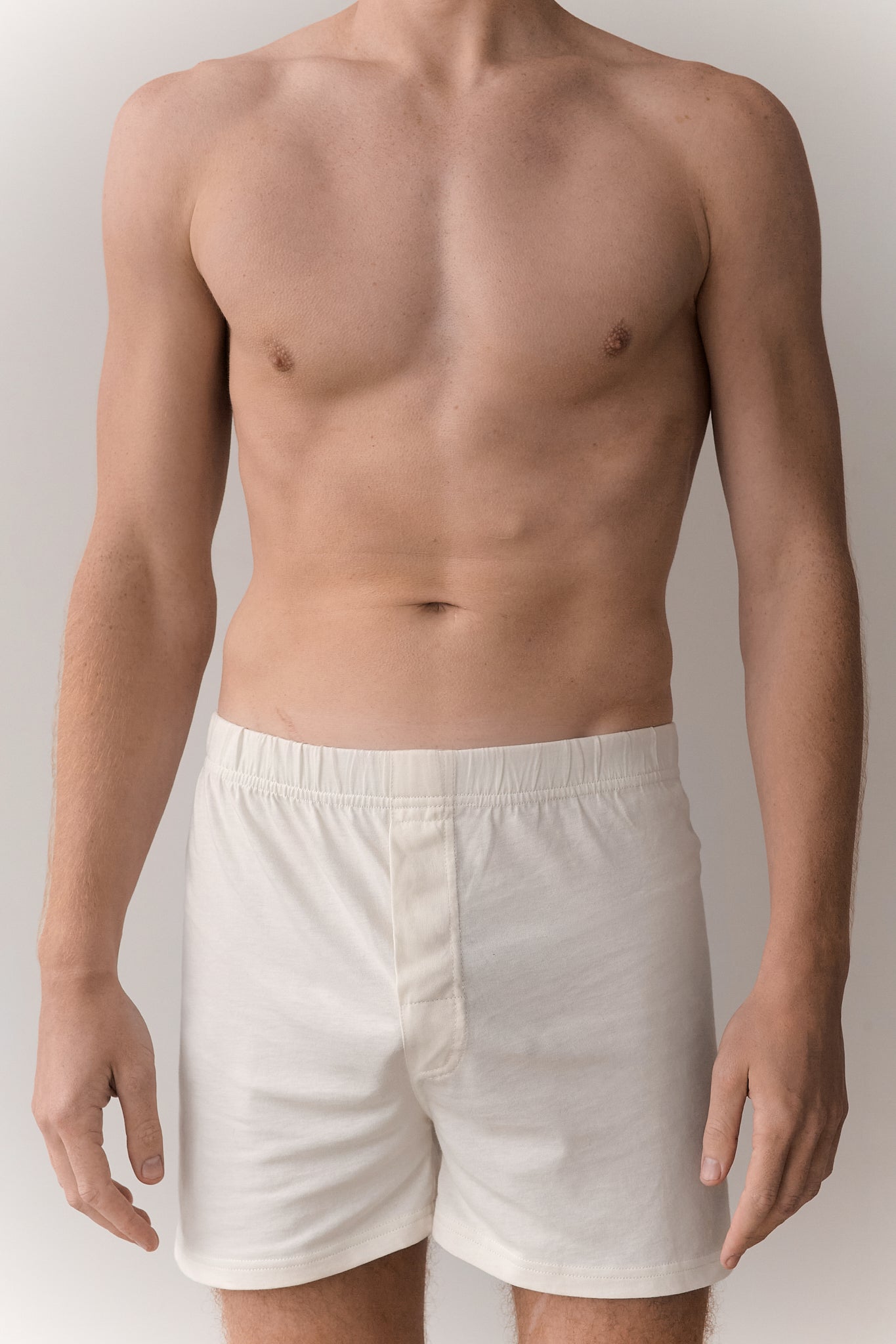 boxer shorts de algodon organico para hombre color hueso detalle elastico 