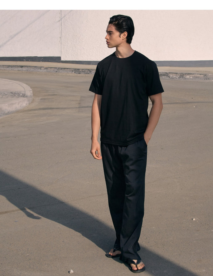 pantalon pijama hombre algodon PIMA organico color negro azulado