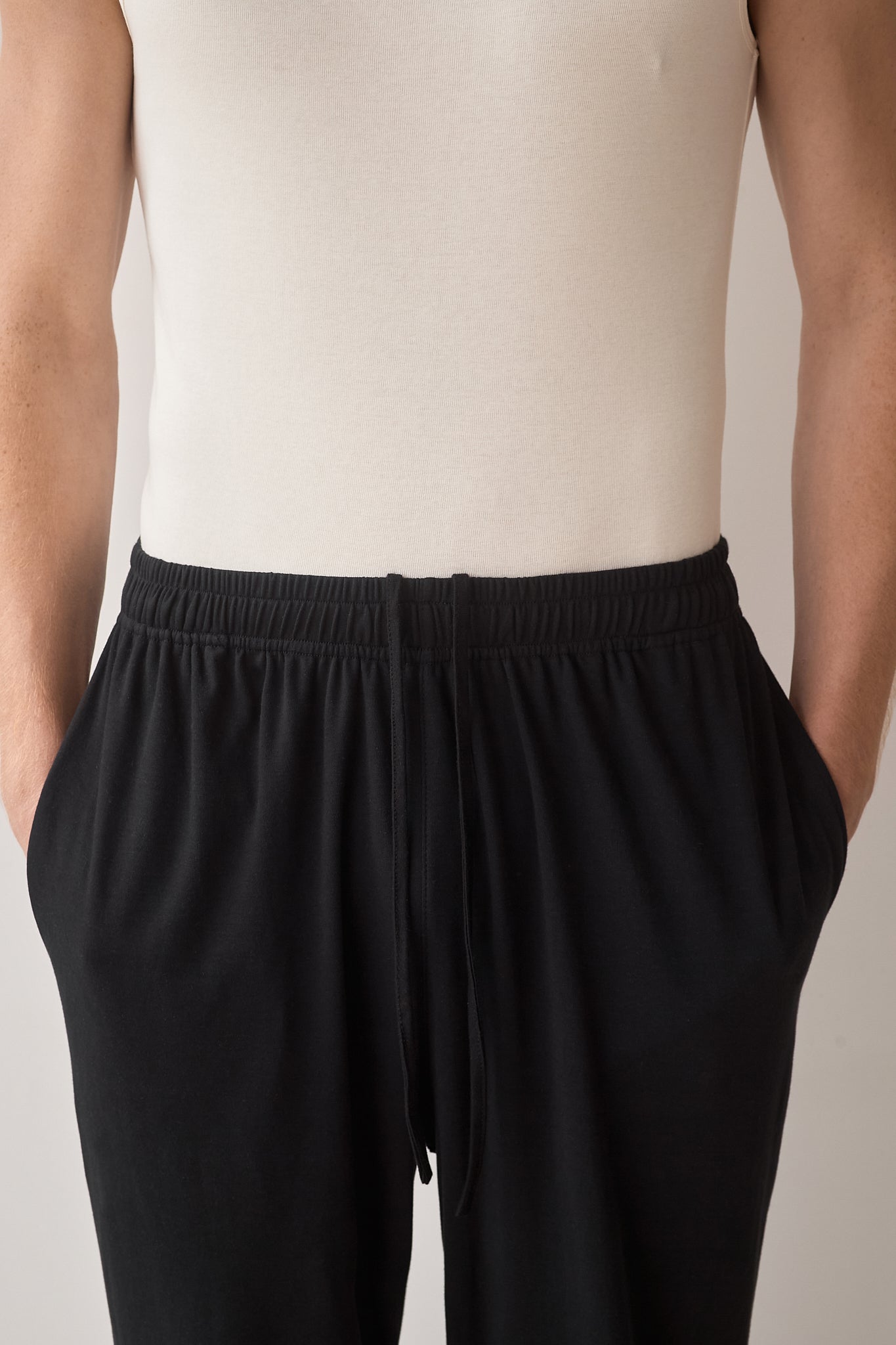 pantalon pijama hombre algodon organico pitas y elastico color negro azuladoe 